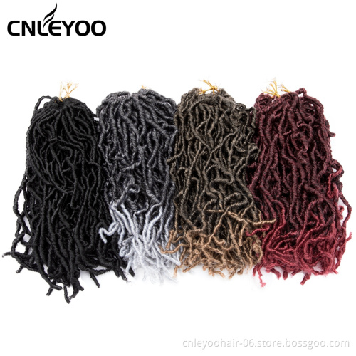 Factory Seller Red New Faux Locs Crochet Hair For women 10 inch 14 inch 18 inch 24 inch Nu Lock Crochet Braids For Girls